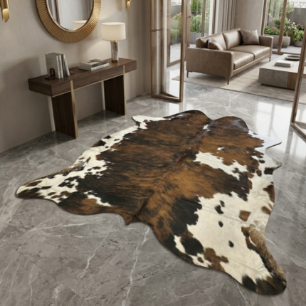 180x170cm Orta Ebat Premium Tricolor Hakiki Dana Postu LNRDP001610 (121)