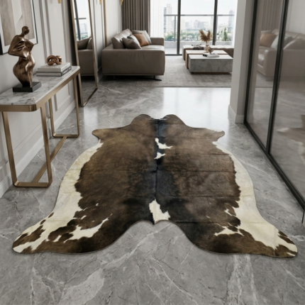 195x180cm Orta Ebat Premium Vizon Beyaz Hakiki Dana Postu LNRDP001613 (118)