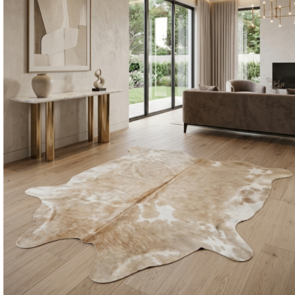 210x200cm XL Ebat Premium Natürel İnci Hakiki Dana Postu LNRDP001628