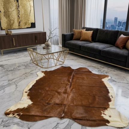 180x180cm Orta Ebat Premium Kahve Hakiki Dana Postu LNRDP001669 (019)
