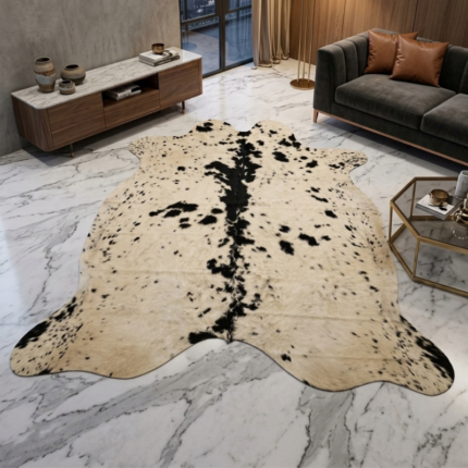 250x220cm XXL Ebat Premium Siyah Beyaz Benekli Dana Postu LNRDP001678