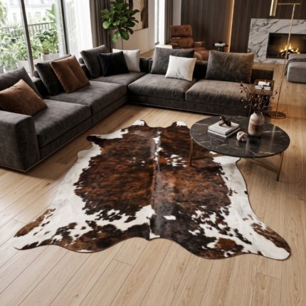 200x190cm Orta Ebat Premium Tricolor Hakiki Dana Postu LNRDP001717 (037)