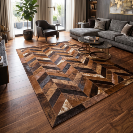 0.0. Natürel Dana Brindle Derisi Patchwork Halı LNRPW001741